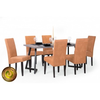 Berta Elegant étkező, Caesar asztallal  6 személyes étkező garnitúrák Fém vázas étkezők